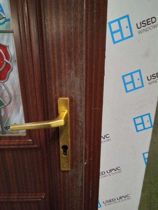 Used Woodgrain Upvc Back Door 850mm x 2095mm (830mm reduced) 0492 - Image 5