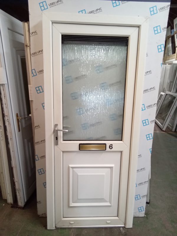 Used White Upvc Front Door 890mm x 2055mm 0288