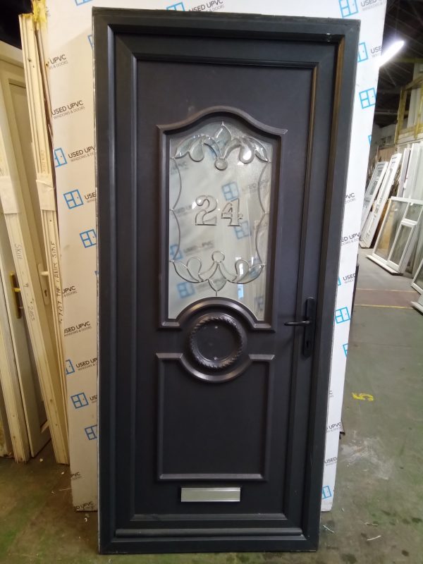 Used Anthracite Grey Upvc Front Door 920mm x 2065mm 0334