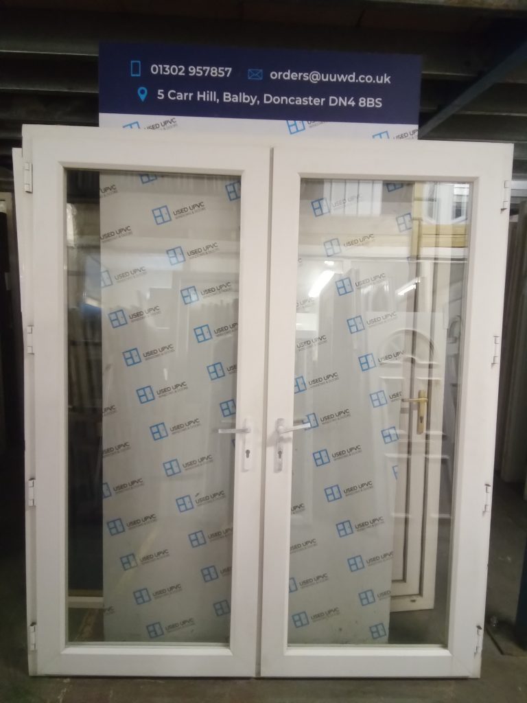 Used White Upvc French Doors (OUTWARDS OPENING) 1820mm x 2120mm EA6