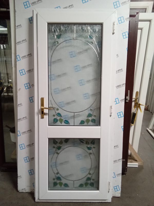 Used White Upvc Back Door 845mm x 2060mm (875mm reduced) 0100 - Image 3