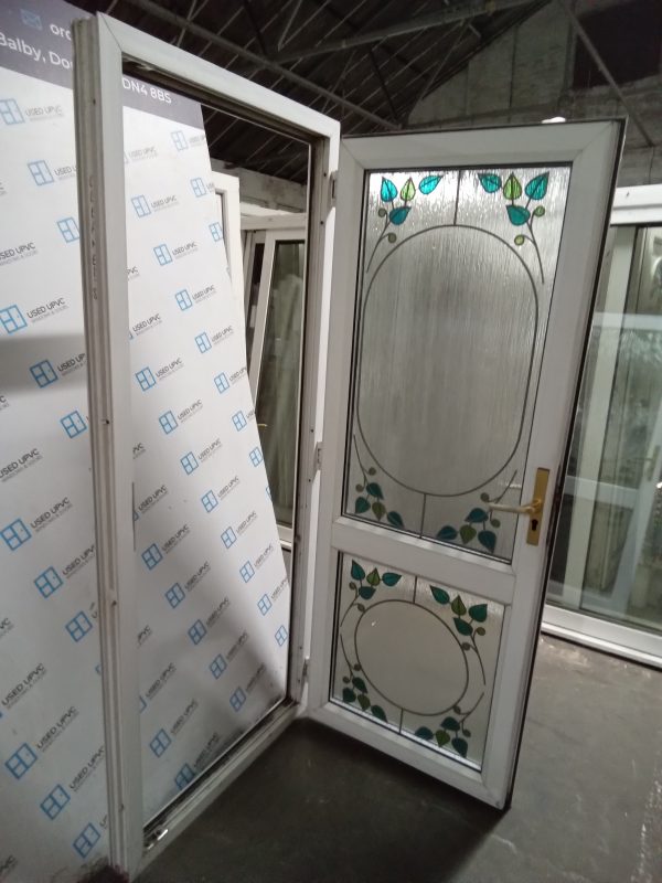 Used White Upvc Back Door 845mm x 2060mm (875mm reduced) 0100 - Image 4