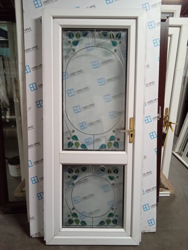Used White Upvc Back Door 845mm x 2060mm (875mm reduced) 0100
