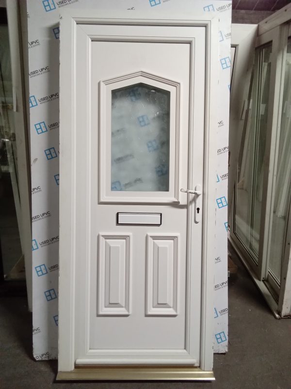 Used White Upvc Front Door 895mm x 2070mm (875mm reduced) 0872