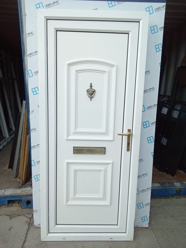 Used White Upvc Front Door 900mm x 2070mm 0180