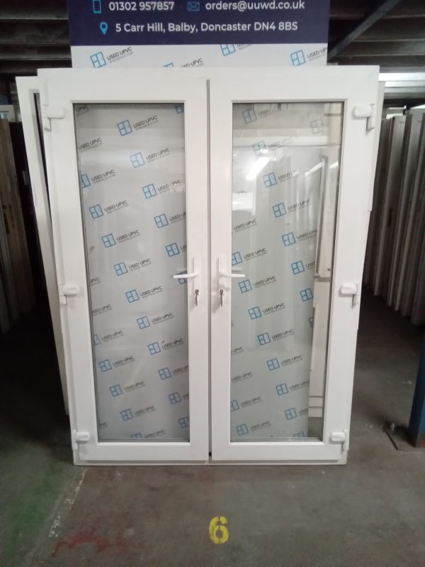 Used White Upvc French Doors 1560mm x 2065mm EA5A