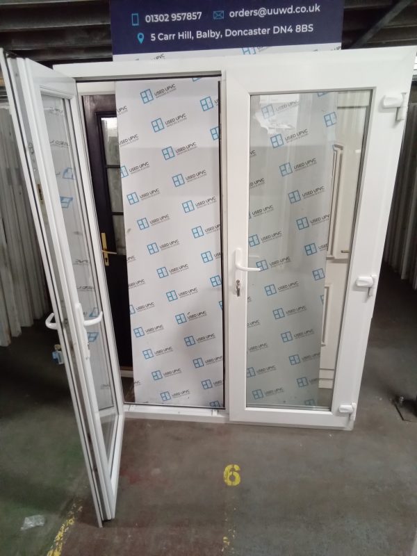 Used White Upvc French Doors 1560mm x 2065mm EA5A - Image 2