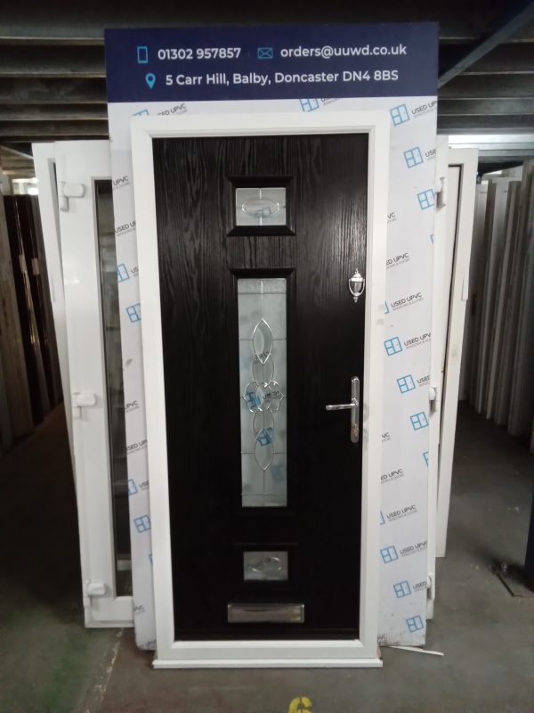 Used Black Composite Front Door 885mm x 2100mm 0784