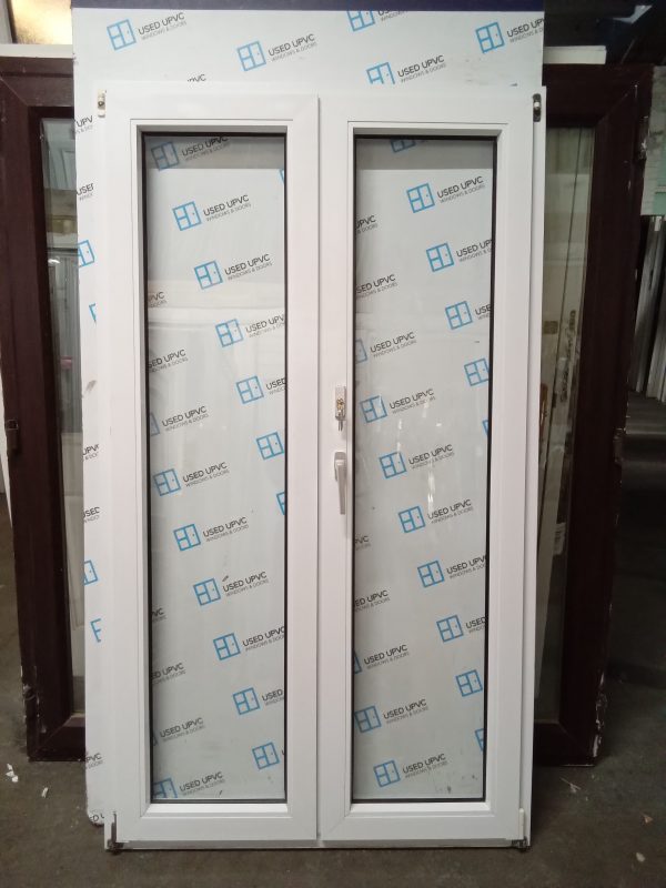 Used White Upvc Back tilt and turn french doors 1140mm x 1990mm EA5a - Image 3