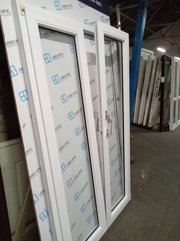 Used White Upvc Back tilt and turn french doors 1140mm x 1990mm EA5a - Image 4