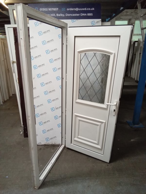 Used White Upvc Back Door 865mm x 1980mm 0420 - Image 3