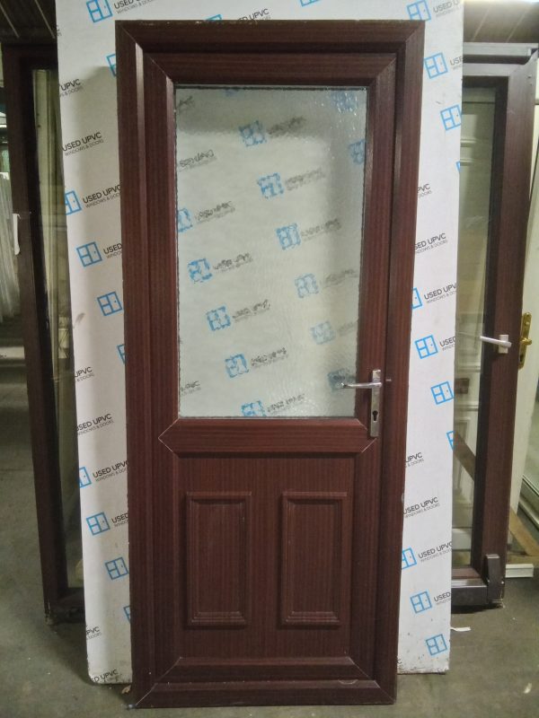 Used Woodgrain Upvc Back Door 835mm x 2030mm 0894