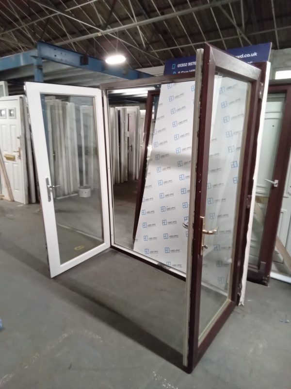 Used Rosewood Upvc Back french doors (OUTWARDS OPENING) 1800mm x 2045mm EA7 - Image 4