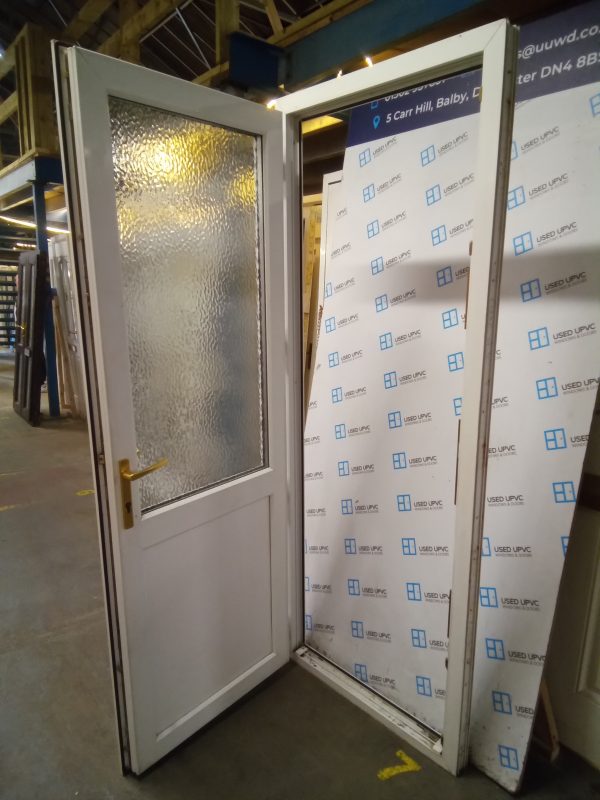 Used White Upvc back door 840mm x 2175mm 0717 - Image 4