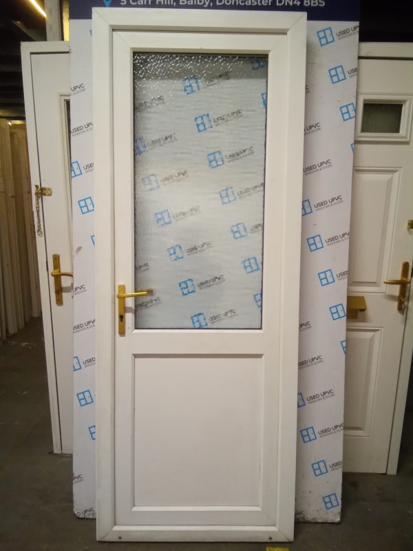 Used White Upvc back door 840mm x 2175mm 0717
