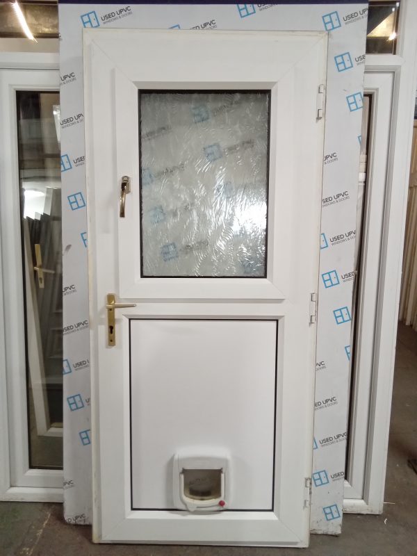 Used White Upvc back stable door 900mm x 2035mm 0439 - Image 3