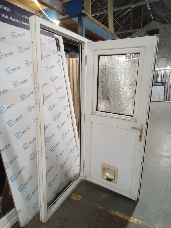 Used White Upvc back stable door 900mm x 2035mm 0439 - Image 4