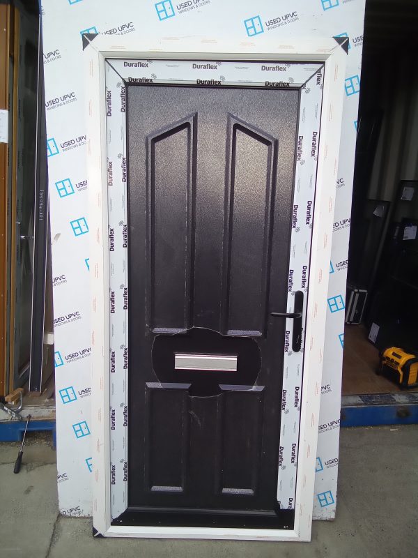 New Black upvc front door 900mm x 1920mm C2005