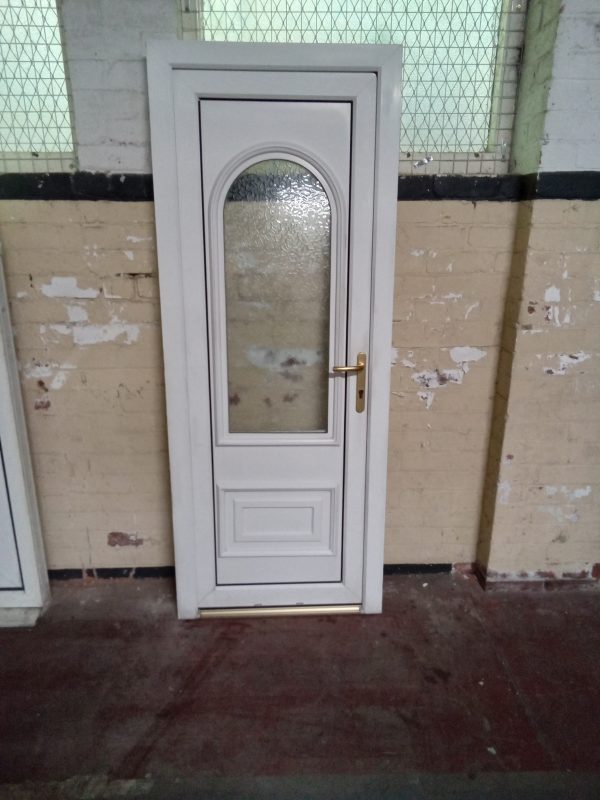 Used white Upvc back Door 800mm x 2010 mm 0752