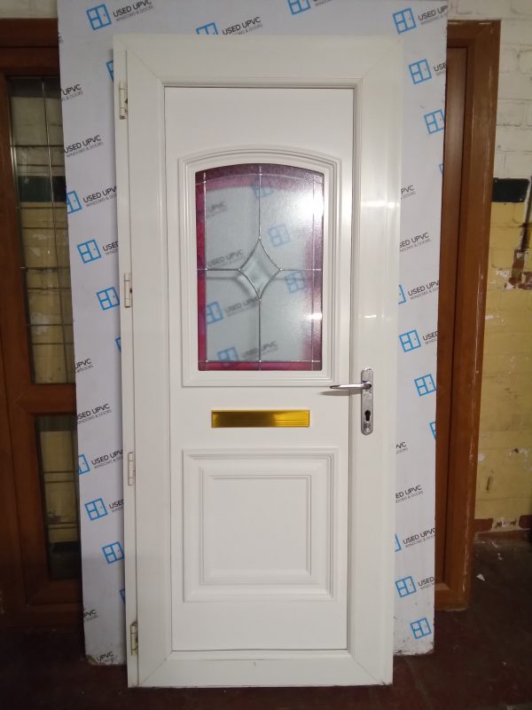 Used white Upvc front door 870mm x 2055mm 0801 - Image 3