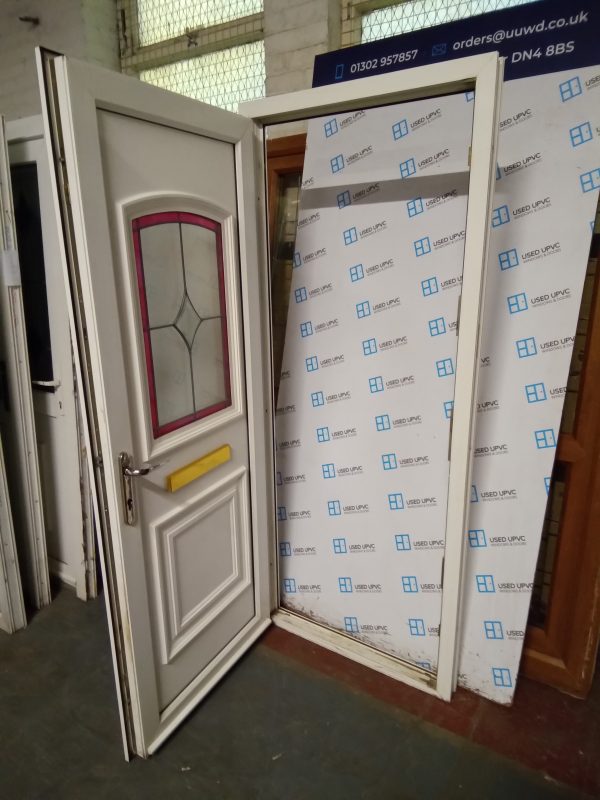Used white Upvc front door 870mm x 2055mm 0801 - Image 4