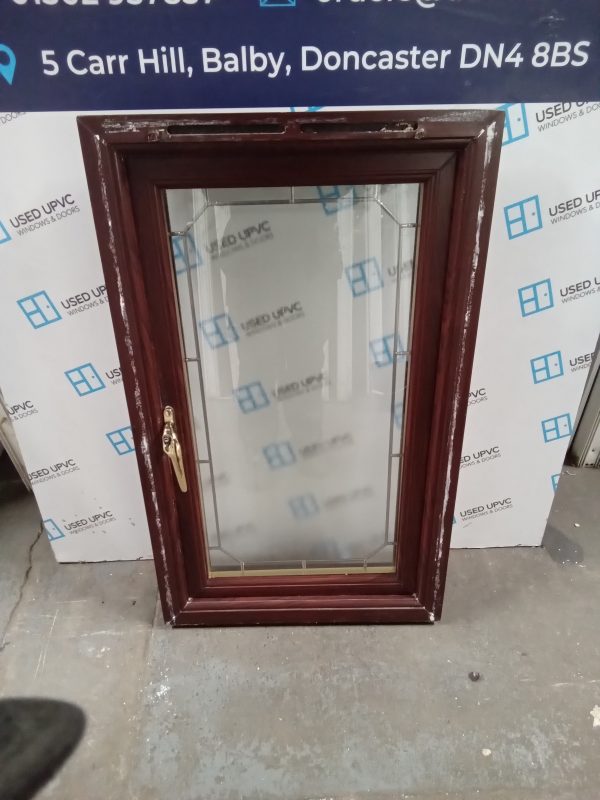 Used rosewood Upvc window 620 x 1020 W0085 - Image 2