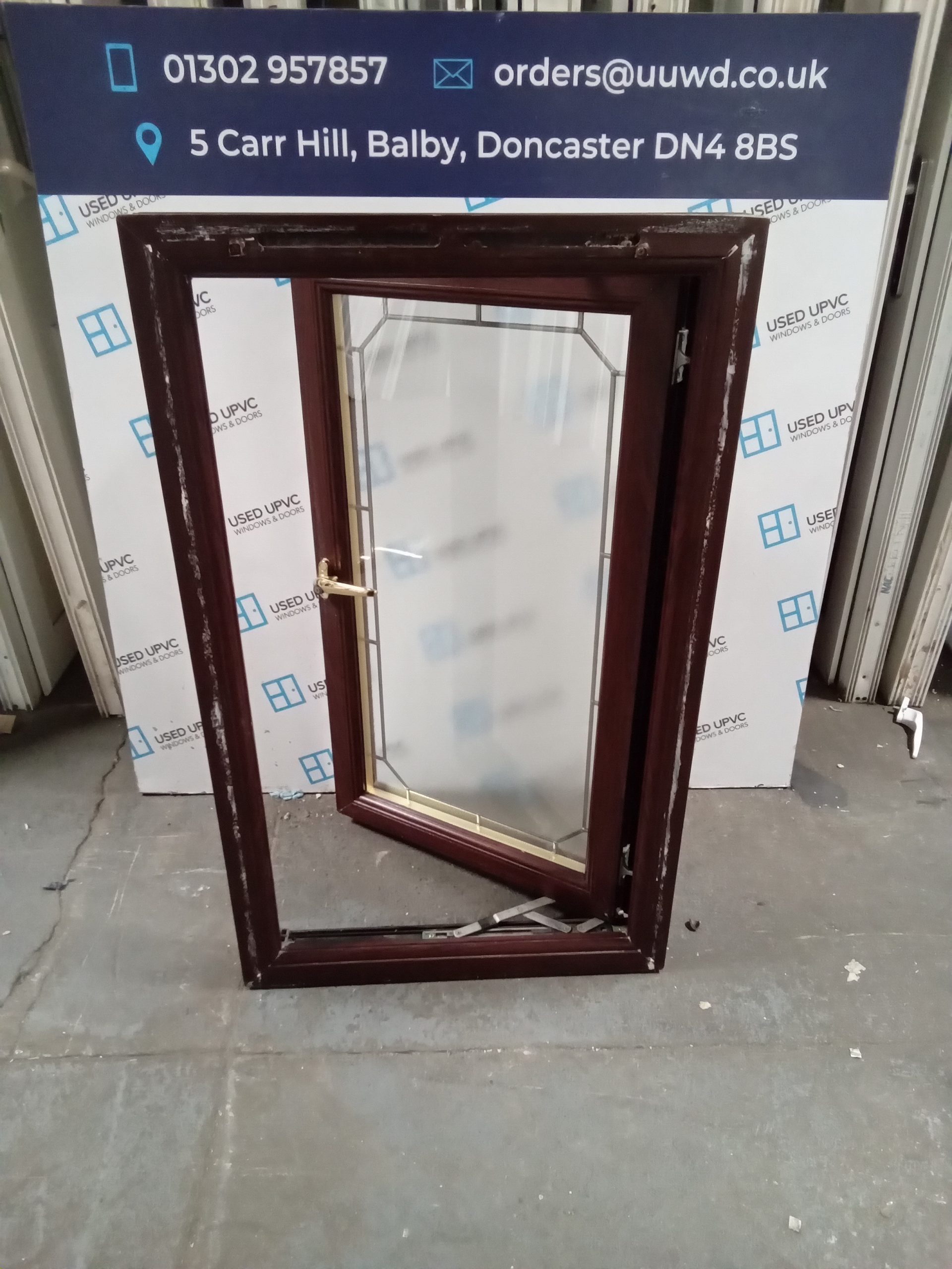 Used Rosewood Upvc Window 620 X 1020 W0085 Used UPVC Windows Doors