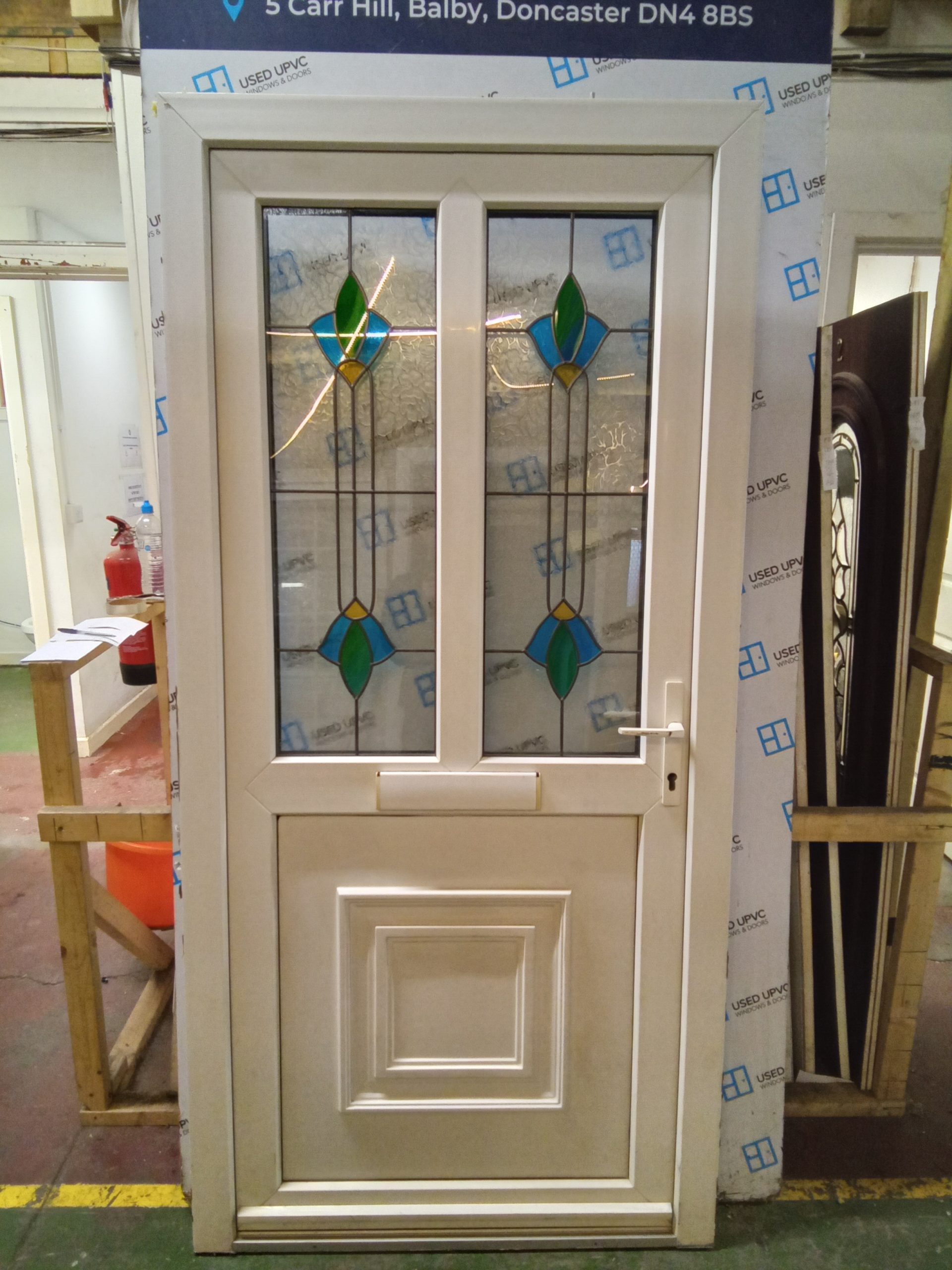 Used white Upvc front door 1000mm x 2075mm 0768 | Used UPVC Windows & Doors