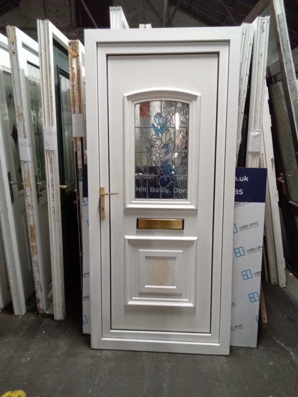 Used white Upvc Front Door 920mm x 2030mm 0594
