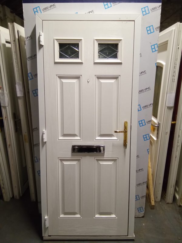 Used black on white composite front door 900mm x 2090mm 0752 - Image 3