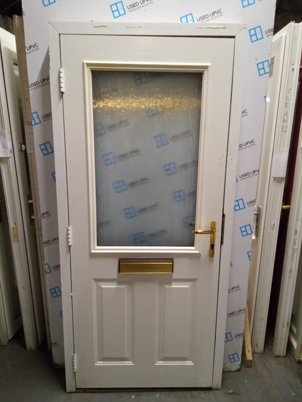 Used blue composite front door 920mm x 2000mm 0842 - Image 3