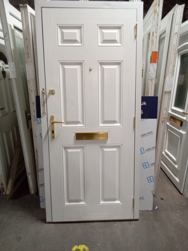 Used White Composite Front Fire Door 920mm x 2020mm 0819 - Image 2