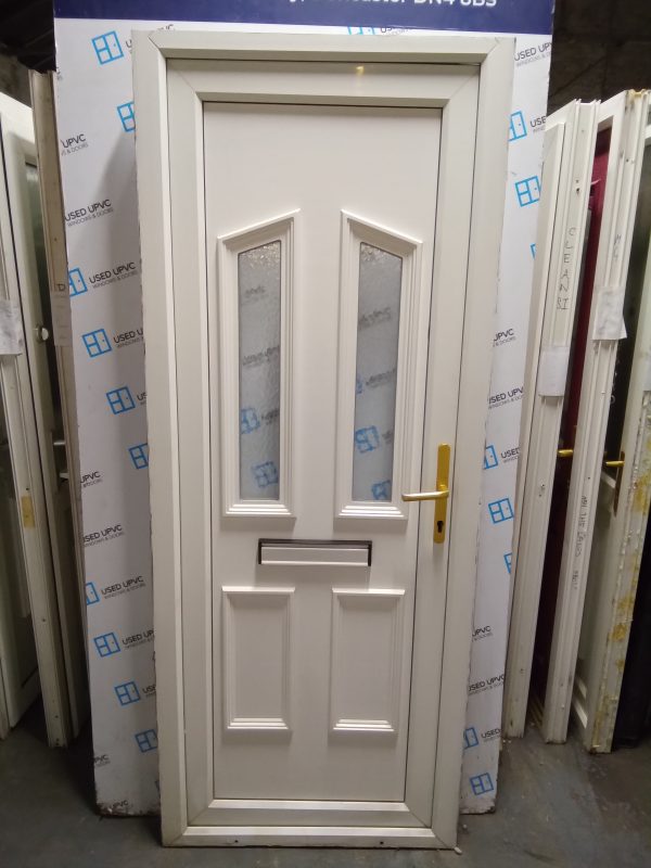 used white upvc front door 855mm x 2115mm 0699