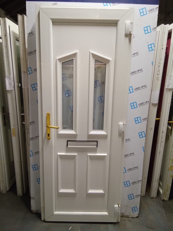 used white upvc front door 855mm x 2115mm 0699 - Image 3