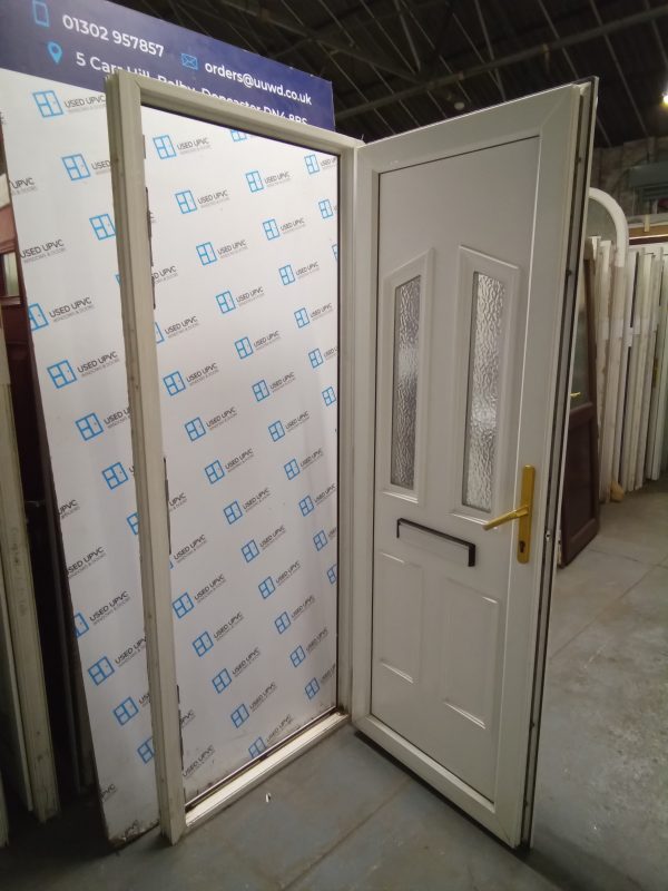 used white upvc front door 855mm x 2115mm 0699 - Image 4
