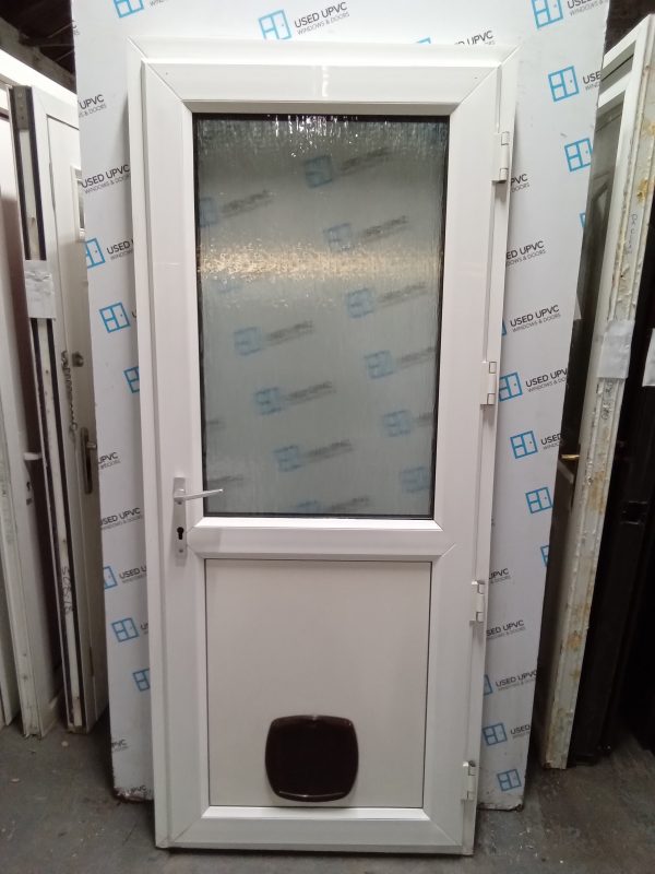 Used White Upvc Back Door 870mm x 2040mm 0063 - Image 3