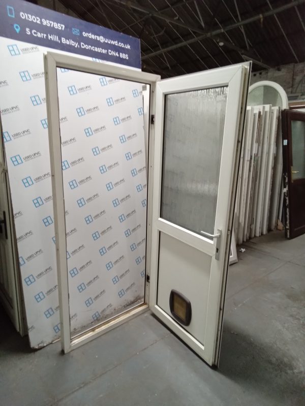 Used White Upvc Back Door 870mm x 2040mm 0063 - Image 4