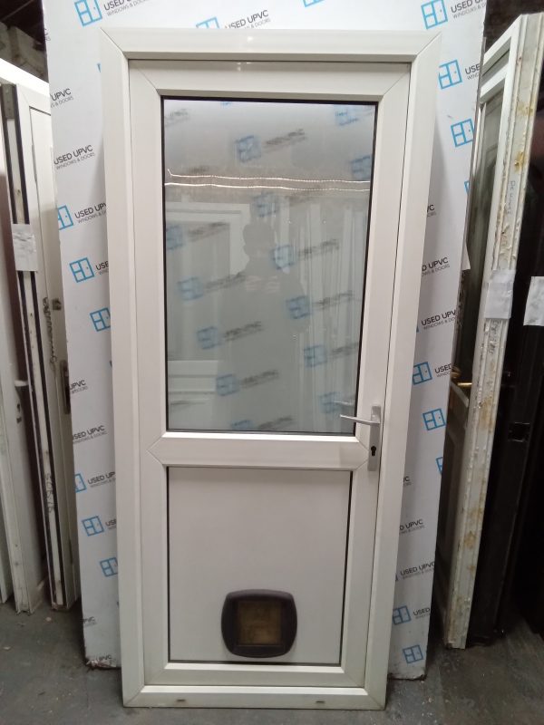 Used White Upvc Back Door 870mm x 2040mm 0063