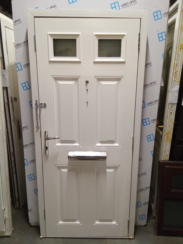 Used black onwhite composite front fire door 900mm x 1975mm 0848 - Image 3