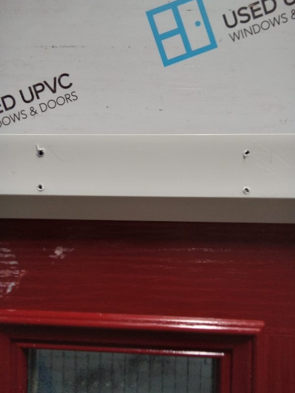 Used red on white composite front fire door 905mm x 1950mm 0510 - Image 5