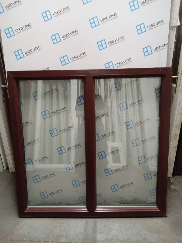 Used rosewood upvc window 1190mm x 1150mm LW0014