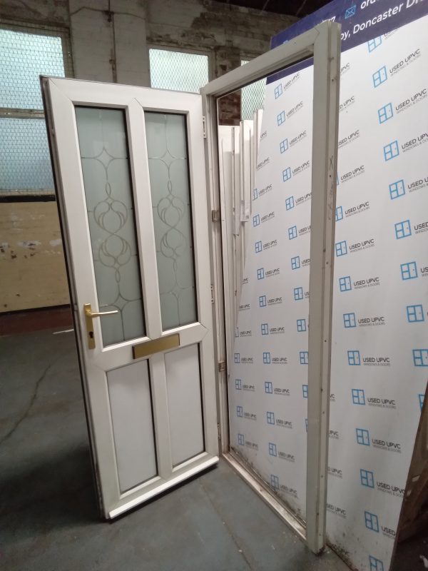 Used white upvc front door 835mm x 2070mm 0421 - Image 4