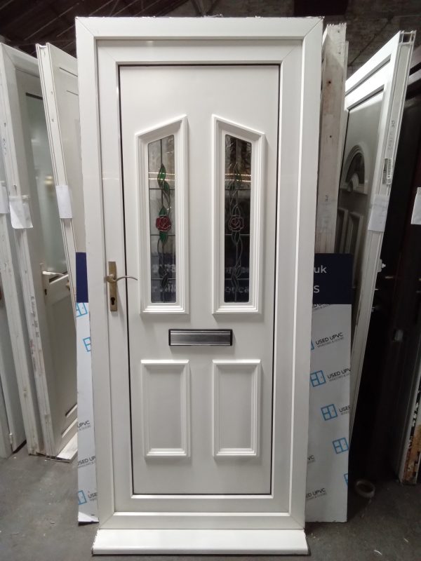 Used white Upvc Front Door 900mm x 2085mm 0616