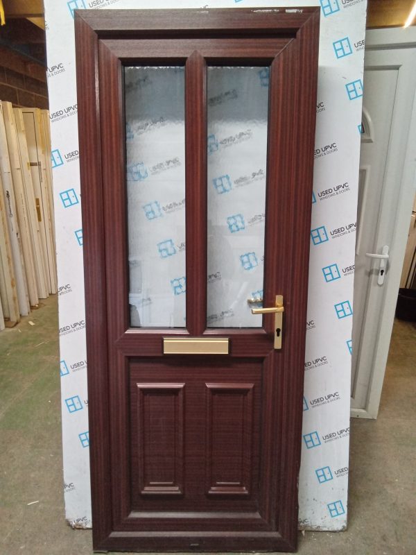 Used woodgrain Upvc front door 830mm x 2040mm 0112