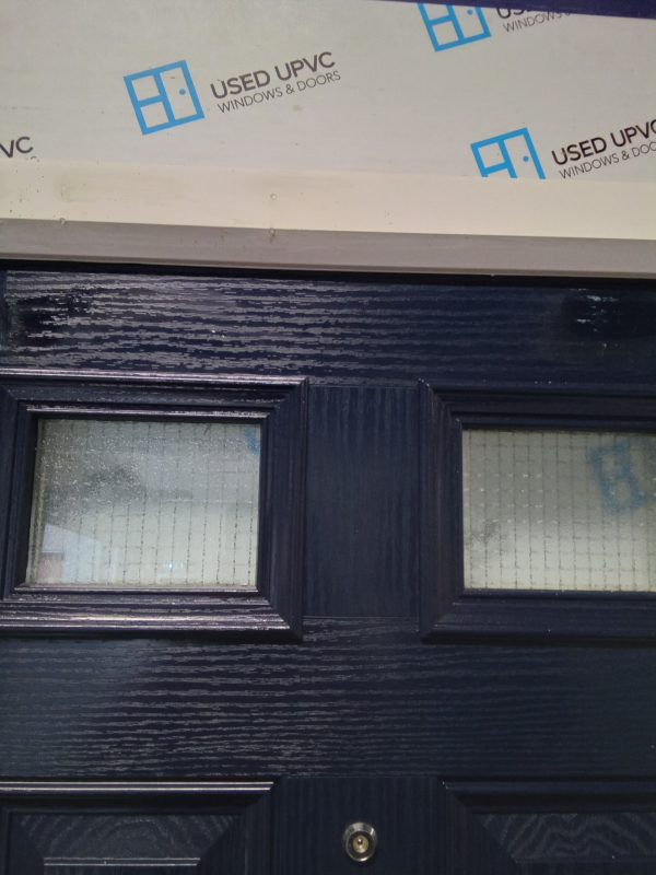 Used blue Composite front fire door 900mm x 1965mm 0035 - Image 2