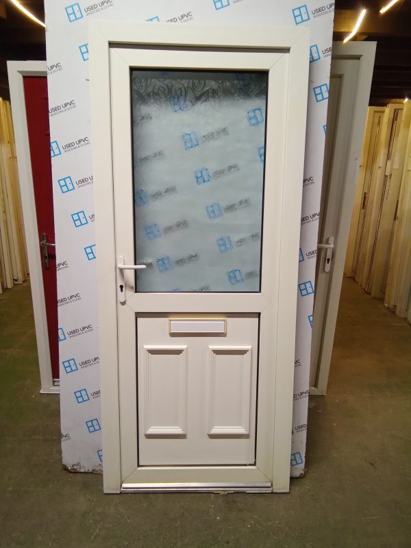Used white upvc front door 880mm x 2050mm