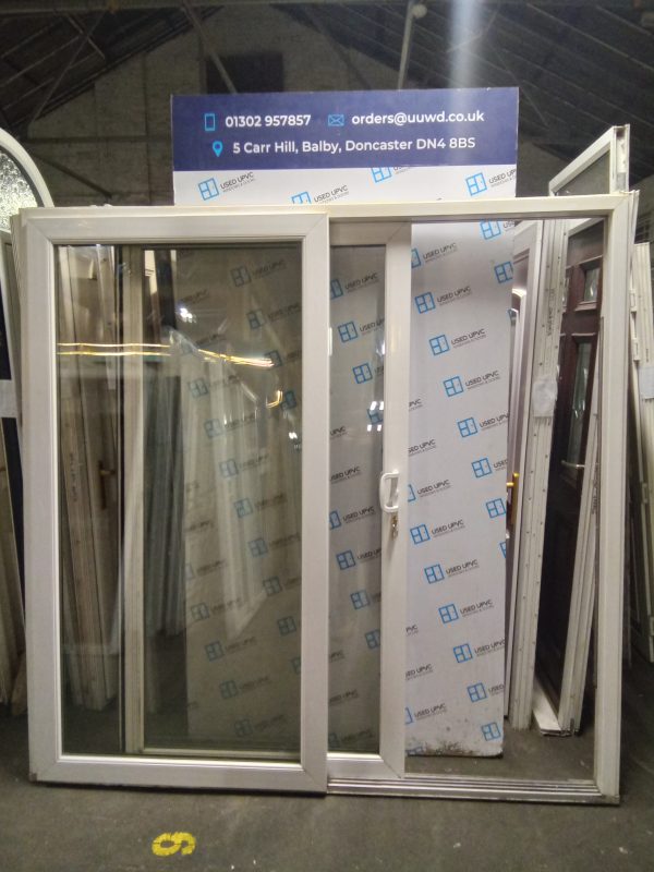 Used white Upvc sliding patio doors 2100mm x 2060mm EA7A - Image 4