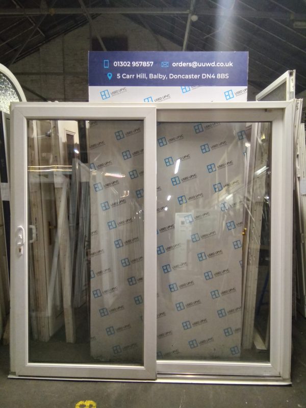 Used white Upvc sliding patio doors 2100mm x 2060mm EA7A