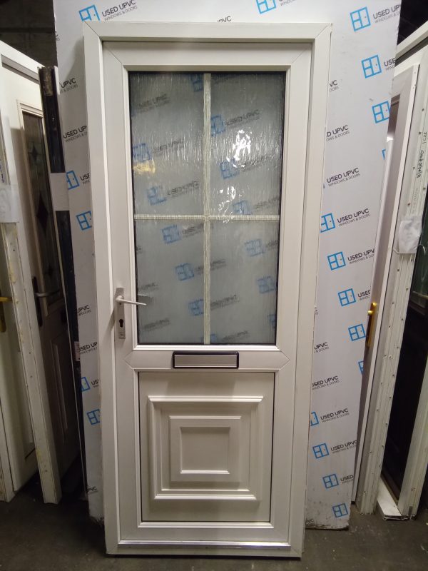 Used white Upvc front caravan door (OUTWARDS OPENING) 835mm x 2080mm 0570 - Image 3