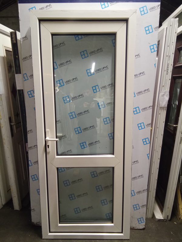 Used white Upvc Back Door 865mm x 2095mm 0050